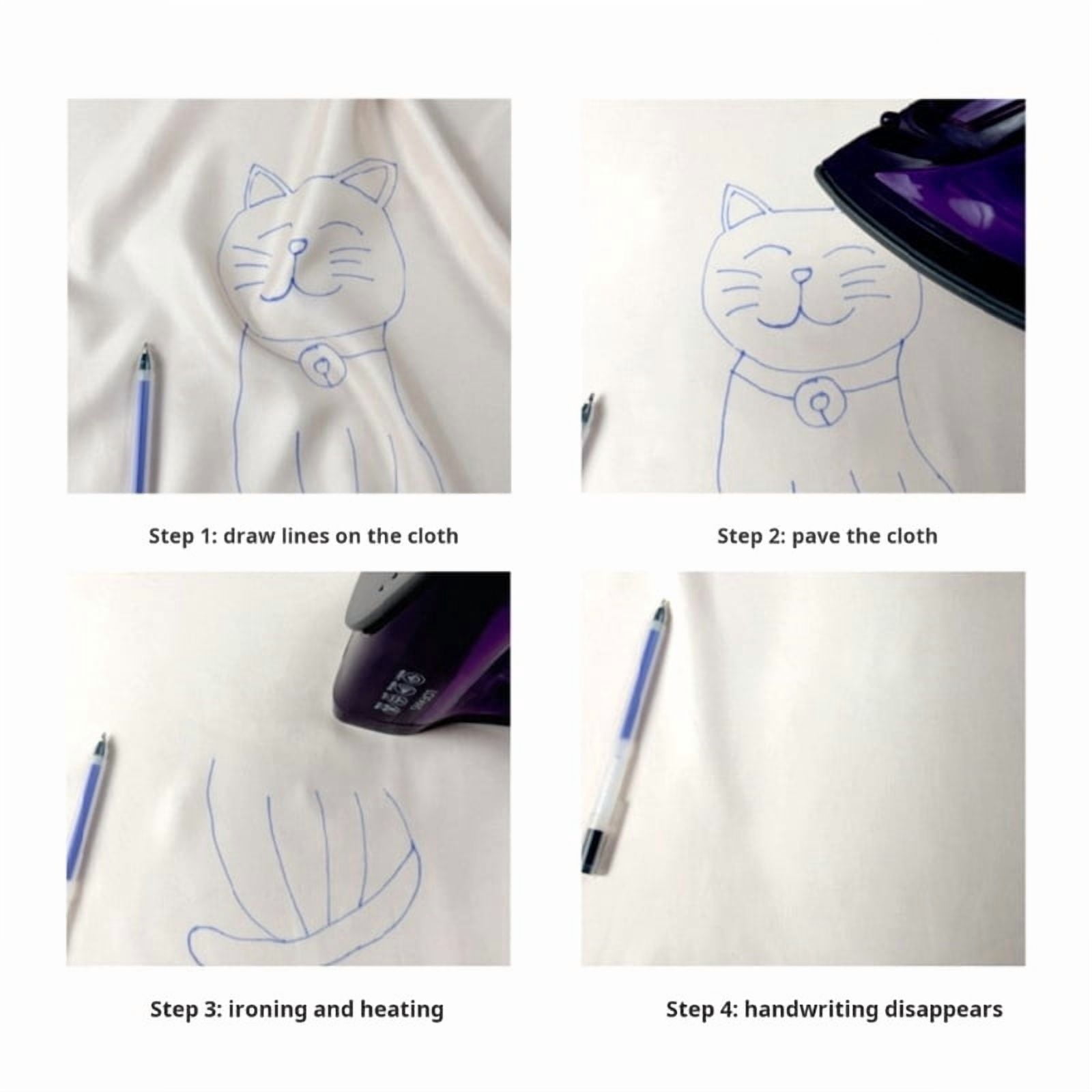 Heat Erase Pens Sewing Marker Pens Vanishing Heat Erasable Pens Fabric Marking Pens High-Temperature Disappearing Pens