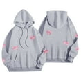 thumbnail image 4 of Yuanlong Womens Hoodies Oversize Pink Bows Pattern Hooded Sweatshirts Outdoor Sporty Long Sleeve Kangaroo Pocket Hoodies, 4 of 4