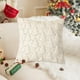 thumbnail image 3 of Funda de almohada navideña con árbol de Santa Claus de felpa 50*50 cm Crema, Funda de almohada decorativa para sofá cama decoración del hogar funda de cojín funda de almohada familiar 19.68x19.68 pulg, 3 of 3