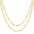 thumbnail image 2 of Nuragold 10K Real Yellow Gold Solid Figaro Link Chain Necklace 16"-30" (1.75mm-9.5mm) Italian Jewelry for Men & Women, 2 of 28