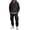 251#Black, variant on Men's Classic 2 Piece Lounge Tracksuit Plain Kangaroo Pocket Hooded Top Drawstring Cargo Jogger Pants Trendy Workout Suit Sets Beige 2XL