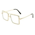 thumbnail image 2 of Women's Clear Lens Glasses Square Metal Rhinestones Blue Light Filter Gold Clear, 2 of 4