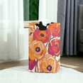 thumbnail image 6 of Yayeee Freestanding Laundry Hamper with Handle Collapsible Large Storage Basket for Clothes, Orange Hand Drawn Floral, 6 of 7