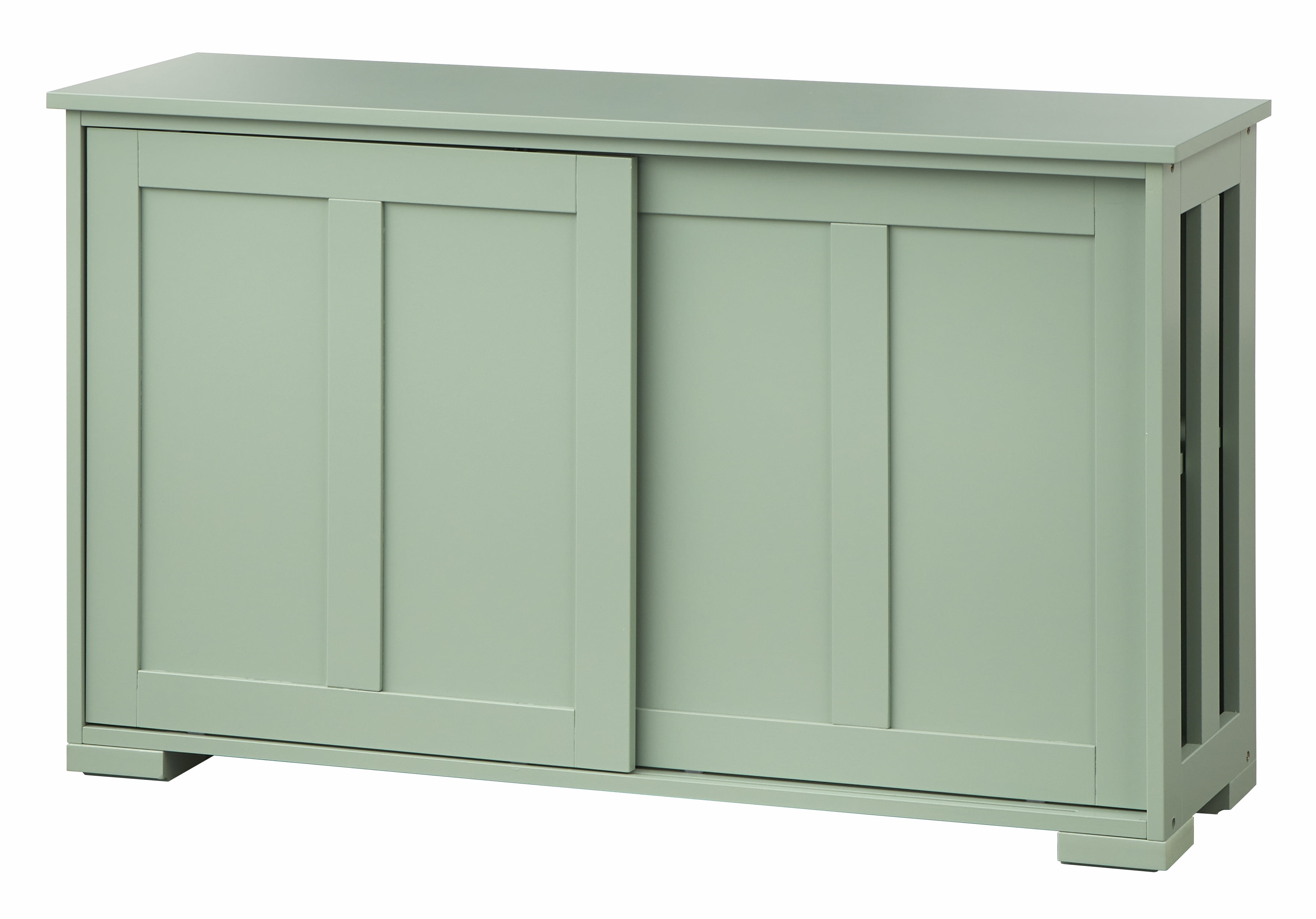 TMS Pacific Wood Sliding Door Storage Cabinet, Adjustable Shelves, Mint, 45lb