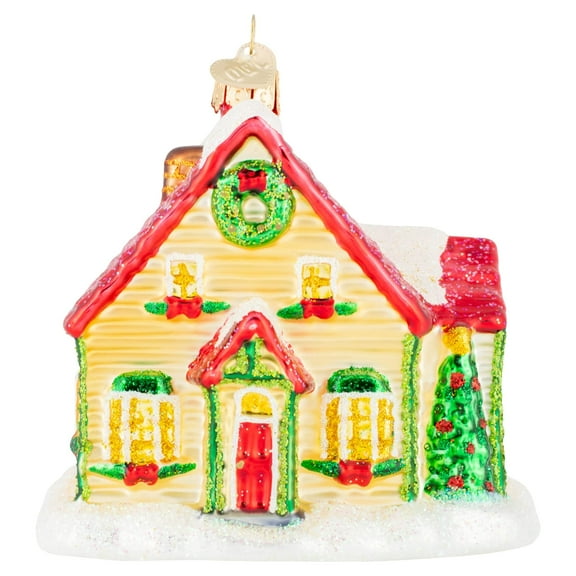Old World Christmas Christmas Cottage Glass Blown Ornament for Christmas Tree