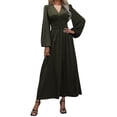 thumbnail image 1 of Vestido elegante largo hasta el suelo para mujer: manga larga, abertura alta, poliéster/spandex, formal: boda/fiesta, tallas S-XXL, 1 of 6