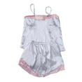 thumbnail image 5 of BONIXOOM Matching Christmas Pajamas Christmas Pajamas Women Sleepwear Drawstring Sleeveless Solid Sleepwear Sets Silver L, 5 of 5
