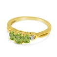 thumbnail image 3 of 14k Yellow Gold Oval Peridot And Diamond Three Stone Ring, 3 of 6