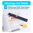 thumbnail image 4 of Portable Creative Handheld e A4 Document Scanner, 900 DPI USB 2.0 LCD Display Support JPG / PDF Format ,Compatibility, 4 of 9