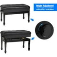 thumbnail image 5 of REDCAMP Adjustable Wider Piano Bench with Storage, PU Leather Heavy Duty Keyboard Piano Bench with Padded Cushion,Black, 5 of 9