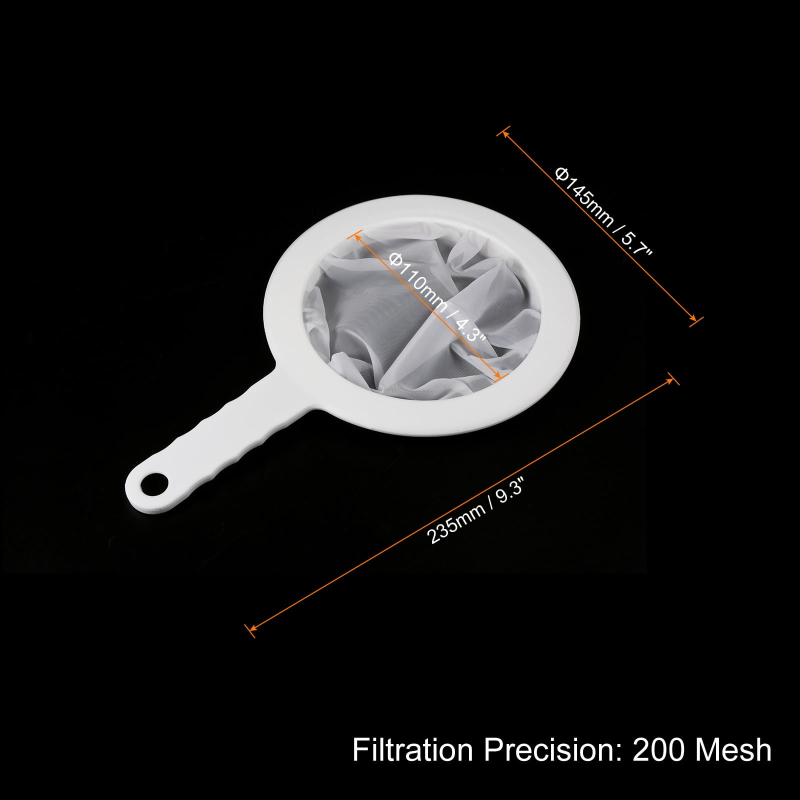 Unique Bargains Food Filter Strainer Fine Mesh Sieve Strainers with Handle White 200 Mesh