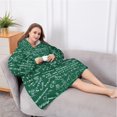 thumbnail image 5 of Oversized Wearable Blanket Hoodie,Math Equations Chalkboard Formulas Green Pattern Sherpa Blanket Hoodie with Super Pockets,Super Warm Fuzzy Pullover for Women & Men, 5 of 6