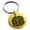 Gold, variant on Stainless Steel Letter B Initial 3D Cube Box Monogram Engraved Small Medallion Circle Charm Keychain Keyring