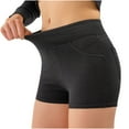 thumbnail image 3 of Hvot&aat Women Summer High Waist Scrunch Butt Lifting Shorts Luscious Curvy Yoga Denim Pants with pockets, 3 of 3