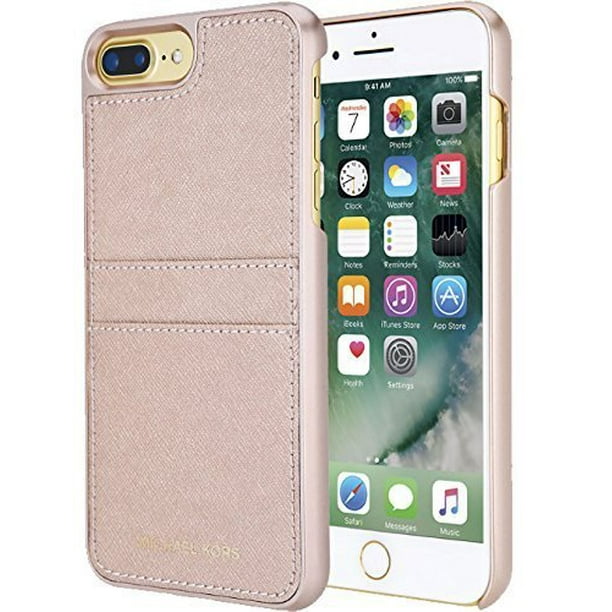 raket grijnzend Zogenaamd Michael Kors Saffiano Leather Pocket Snap On Case for iPhone 7 Plus & 8 Plus  - Walmart.com