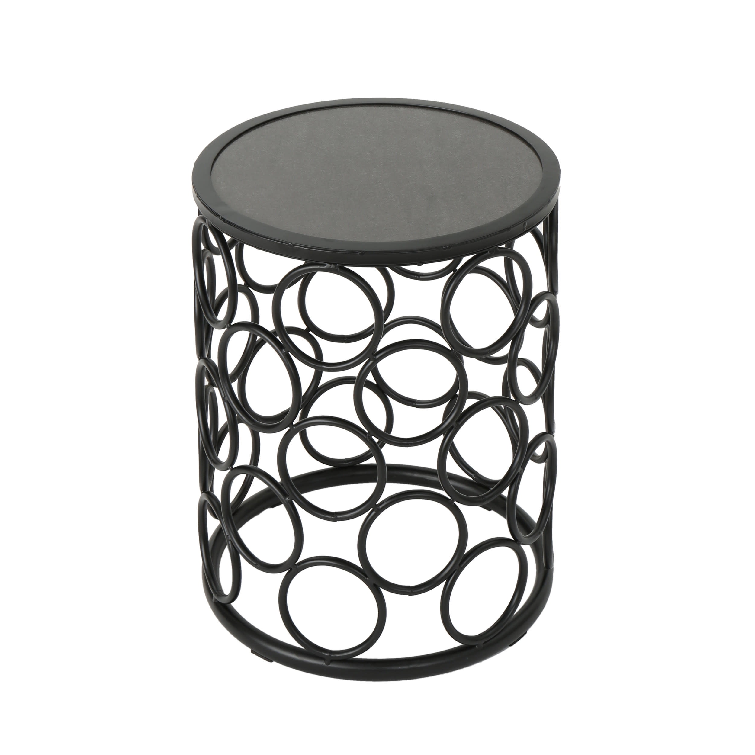 GDF Studio Beryl Indoor/Outdoor Ceramic Tile Side Table, Gray