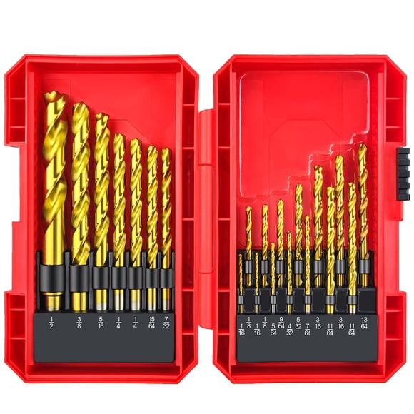YIYITOOLS Ensemble de Perceuse Torsadée en Titane 21 Pcs Adapté pour Découper des Métaux Durs?Tels Que Acier Inoxydable, Alliage d'Aluminium et Alliage de Titane 21 Pcs