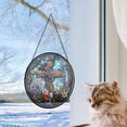 thumbnail image 5 of Boho Cross in Nature Suncatcher Stained Glass Window Hangings Sun Catchers Colorful Ornament Gifts for Women Mom Wife Halloween Christmas Housewarming, Stained Glass Ornament, 5 of 6