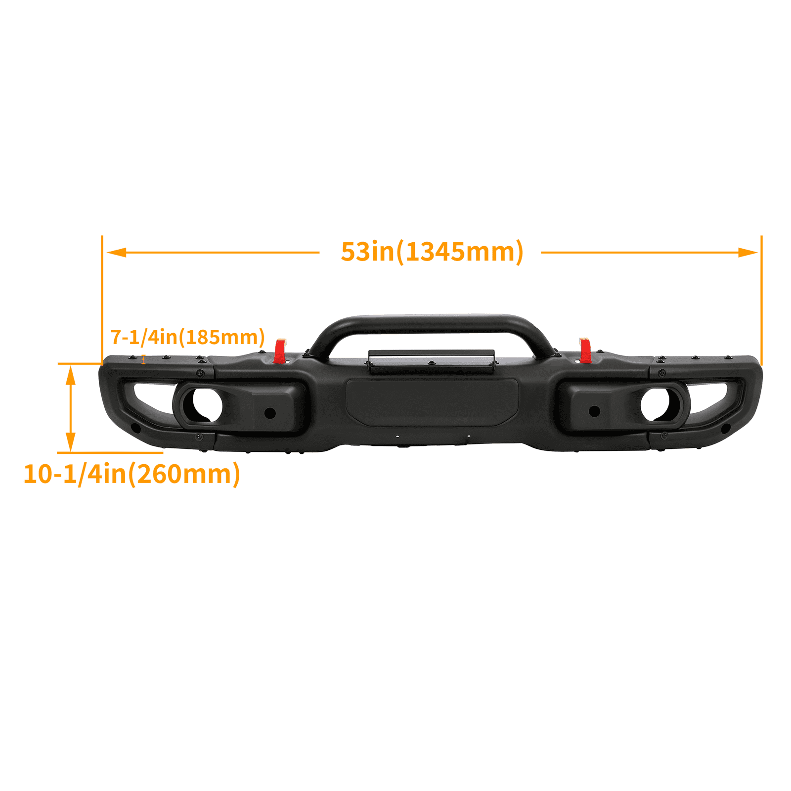 Titans Motors Front Bumper for Jeep Wrangler JK Rubicon 2007–2018 10th Anniversary Style Black Steel Front Bumper