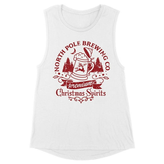 North Pole Brewing Co Women's Muscle Tank Large White
