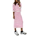 thumbnail image 1 of Conjunto de Falda PRETTYGARDEN Suéter de Punto a Rayas XXL, 1 of 8