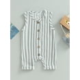 thumbnail image 2 of Bagilaanoe Newborn Baby Girl Boys Summer Jumpsuit Striped Sleeveless Bodysuit 6M 12M 18M 24M Infant Casual One Piece Romper, 2 of 8