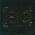 thumbnail image 1 of Ahgly Company Machine Washable Indoor Square Persian Turquoise Blue Traditional Area Rugs, 7' Square, 1 of 4
