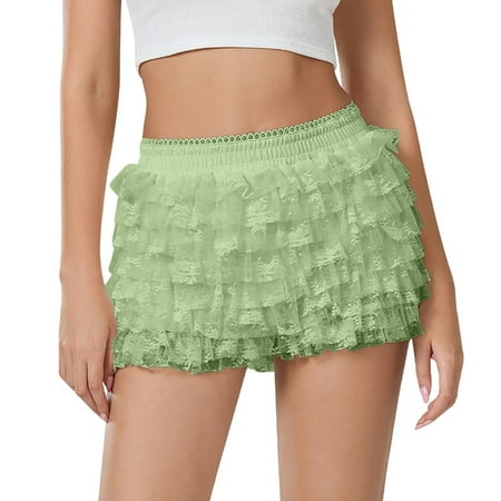 Women s Shorts Lolita Cute Ruffle Shorts Lace Pumpkin Boyshorts Layered Bottoms Basketball Shorts Women GN1 L