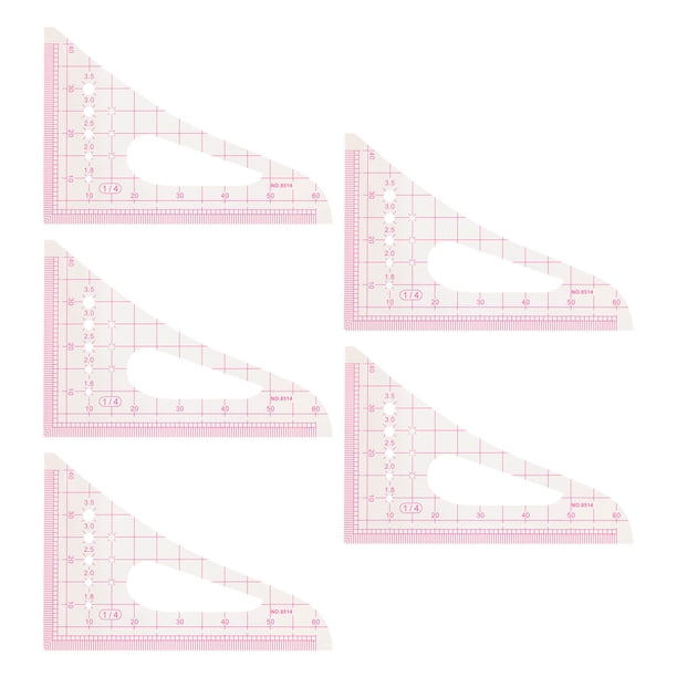 Regla triangular, 5 piezas Regla curva triangular Regla curva triangular Regla de costura curva Muy versátil