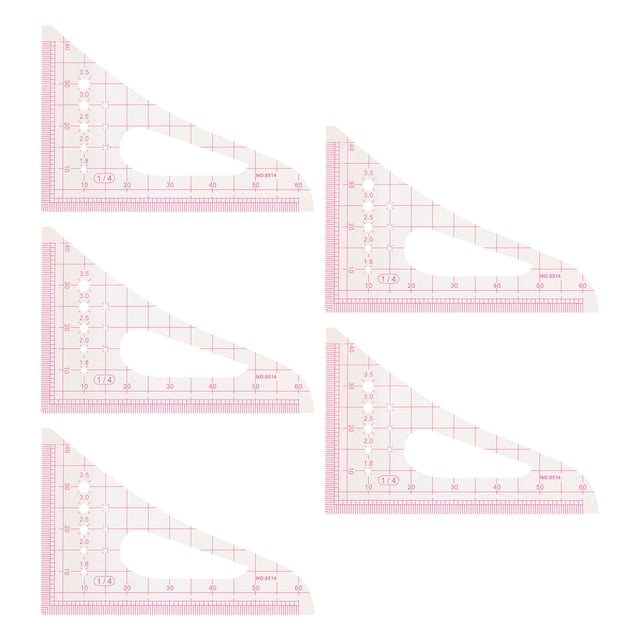 Regla triangular, 5 piezas Regla curva triangular Regla curva triangular Regla de costura curva Muy versátil