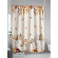 thumbnail image 5 of Farmhouse Fall Thanksgiving Shower Curtain, Boho White Floral Pumpkin Leaf Bathroom Decor Curtains Set with Hooks, Waterproof Fabric Home Accessories， Stall 54 X 78 Inch, 5 of 6