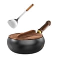 thumbnail image 4 of Sartén wok con tapa y espátula, wok chino de fondo plano para cocina de hotel y hogar. 28 centímetros, 4 of 9