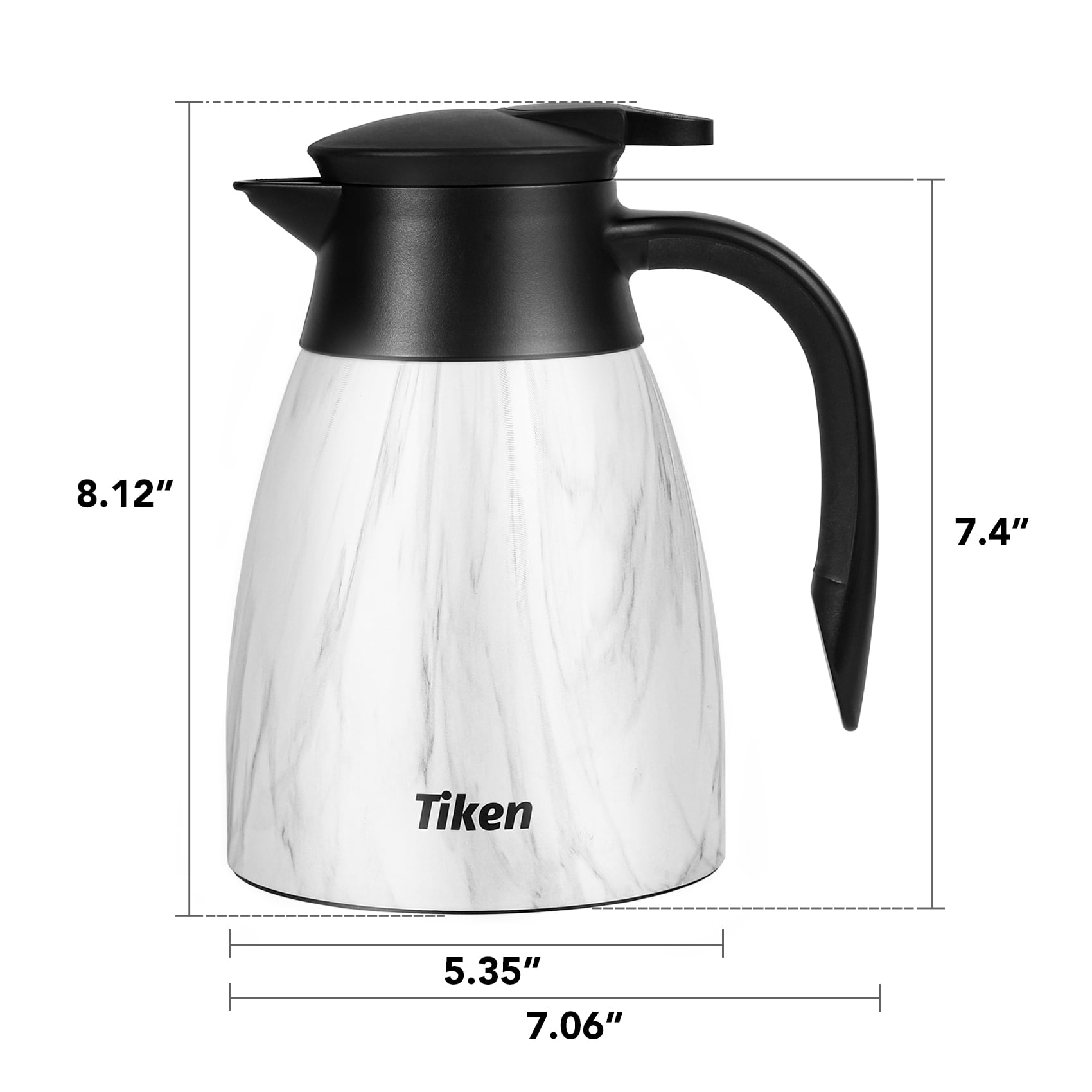 Houzemann Thermal Coffee Carafe, Stainless Steel Water Dispenser Double  Wall Vacuum Thermos Flask Large Capacity 68oz 2L Tea Pot Beverage Pitcher  for