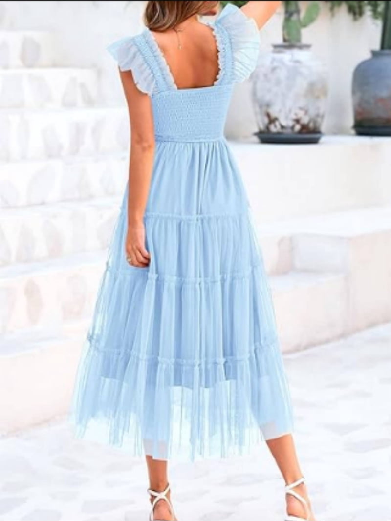 mesh dress flowy Lillian Off Shoulder Sheer Maxi Mesh Dress