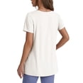 thumbnail image 3 of MOYIKO Women Short Sleeve T Shirt V Neck Summer Top Casual Loose Basic White Tshirt Clothes Size XL, 3 of 7