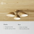 thumbnail image 3 of Nathan James Argo Semi Mount Flush Ceiling Light, 3-Lights Modern Retro Lighting with Black Rounded Shades for Hallway, Dining Room and Bedroom, Vintaged Brass, 3 of 7