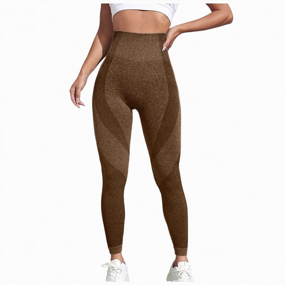 UngA 3D Metabolic Booster Leggings for Cellulite & Body Sculpting High Waist Tummy Control, Seamless Push Up Design with Compression Workout Women Leggings Brown,L