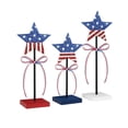 thumbnail image 2 of Nkmbld 3Pcs 4th of July Patriotic Tiered Tray Decor Wooden Star Sign, Vintage Star Shaped Wood Blocks, American Patriotic Table Decoration for Home Kitchen, 2 of 8