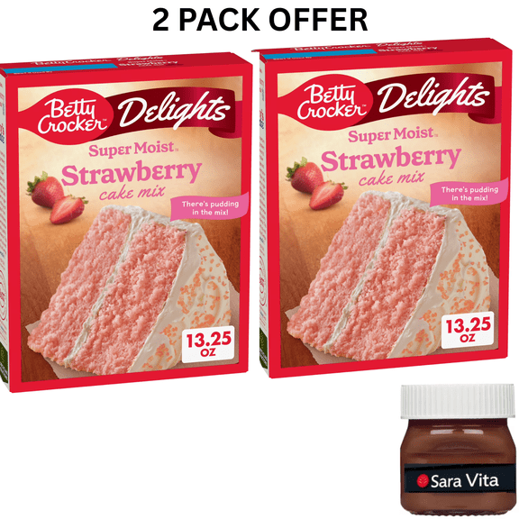 Betty Crocker Delights Super Moist Strawberry Cake Mix, 13.25 oz