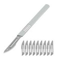 thumbnail image 4 of 20Pc Carbon Steel Scalpel Blades + 2Pc Handle Diy Cutting Pcb Repair Hand Tools, 4 of 9