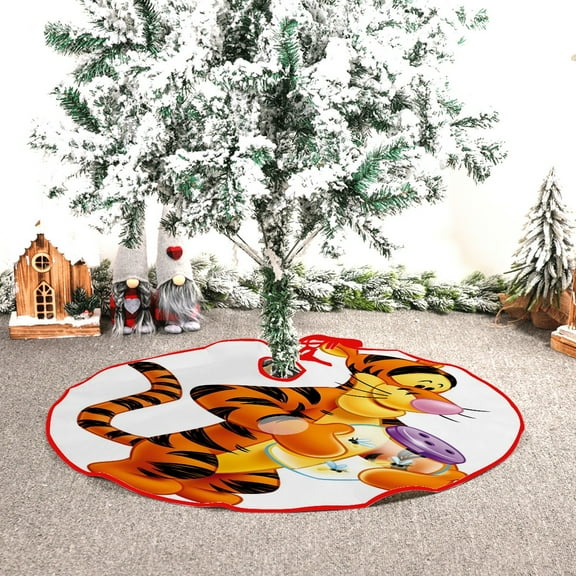 Winnie The Pooh-Tigger themed Christmas Tree Skirt 48inch premium collectible decor