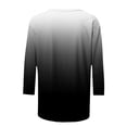 thumbnail image 4 of Birdeem T-Shirt Mode Femme Imprimé Ample Manches 3/4 Blouse Col Rond Hauts Décontractés, 4 of 12