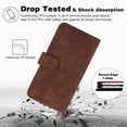 thumbnail image 6 of Nalacover Retro Wallet Case for iPhone 14 Pro, Premium PU Leather Shockproof Case with Card Slots Holder Kickstand Magnetic Clasp Phone Cover Vintage Design Wrist Strap Flip Folio Case,Coffee, 6 of 11