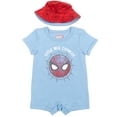 thumbnail image 2 of Marvel Spider-Man Romper and Bucket Sun Hat Newborn to Infant, 2 of 5