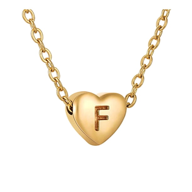26 iniciales en forma de corazón collar alfabeto para las mujeres Collares de acero inoxidable para las mujeres A Z 26 iniciales alfabeto collares de oro para las mujeres niñas