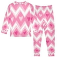 thumbnail image 2 of FORMRS Long Sleeve Top and Pants Pajama Set for Niños 2-Piece Sleepwear, Sizes 18M-8Y, Heart Geometric, 2 of 6