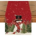 thumbnail image 1 of Artoid Mode Camino de mesa con diseño de muñeco de nieve y pájaros de Navidad, para invierno, Navidad, vacaciones, cocina, mesa de comedor, decoración para interiores y exteriores, decoración de fiest, 1 of 3