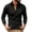#0482-Black, variant on Ceisia Men All Over Geometric Print Contrast Collar Long Sleeve Slim Fit Casual Polo Shirt For Business Casual Daily Travel Vacation Gift