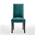 thumbnail image 5 of Hawthorne Collections Velvet Teal Dining Side Chair Rectangular Nail Head Trim 19" x 24" x 39.5" Assembly Required, 5 of 11