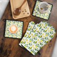 thumbnail image 5 of Yellow Lemon Fruit Slices White Pattern Kitchen Oven Mitt and Pot Holder Sets 4 Pcs for Baking, Cooking and Grilling, Heat Resistant Up To 392 °F, 5 of 7